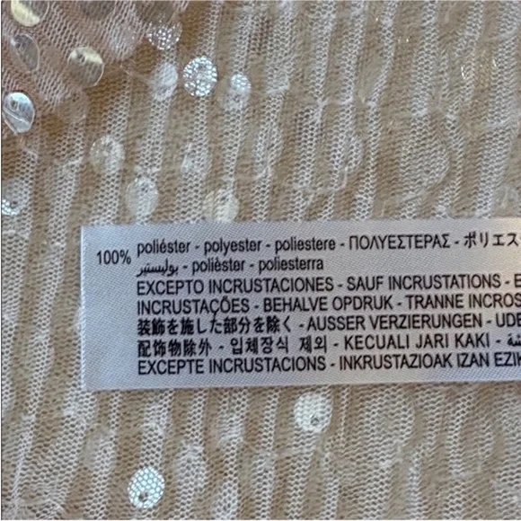 Zara Petal Pink Sequin Ruffle Blouse Medium Party Date Holidays - Picture 8 of 8